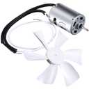 6" Replacement White RV Vent Fan Blade with 12V D-Shaft Motor, Compatible with Heng's, Elixir, Ventline, Jensen
