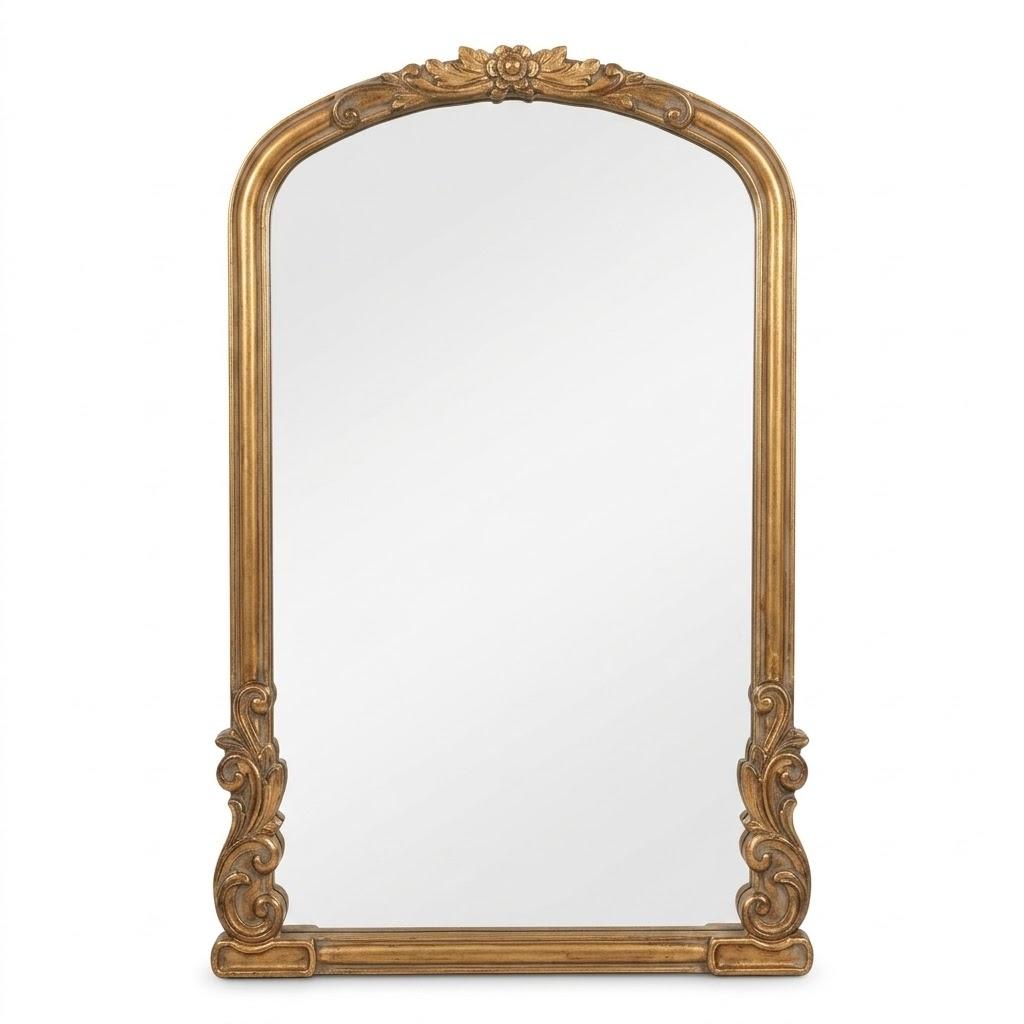 Rustic Small Scalloped Wall Mirror 12" x 15", Mirror Wall Decor, Decorative Wall Mounted Mirrors, Bathroom Mirrors for Vanity, Distressed Finish Vintage Wall Mirror for Living Room