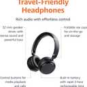 Amazon Basics Bluetooth On-Ear Headphones Wireless with Microphone, Deep Bass, 35 Hour Playtime, Foldable, Collapsible, Portable Travel Friendly, Black