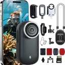 4K Mini Body Camera 64G Wearable Thumb Camera 360° Rotatable Magnetic Clip for Lecture Travel Pet Walking Outdoor Recording（Black）