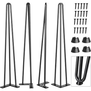 CWLOTAC 30 Inch Hairpin Coffee Table Legs - Heavy Duty Metal Furniture Legs Set of 4 - Industrial Home DIY Projects for, Bench, Desk Table, Bar Table, Dining Board, Includes Rubber Floor Protectors