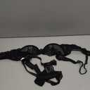Lilosy Sexy Floral Lace Scallop Underwire Push Up Sheer Lingerie Set Outfits (Black, L)