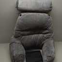 malu Extra Large Reading Pillow- Ergonomic Back Pillow for Bed+ Rolling Mat Neck Support- with Shredded Memory Foam- Sitting Up in Bed, Couch or Floor