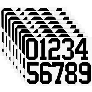 TaoBary 8 Sheets Mailbox Numbers Stickers Waterproof Vinyl Number Stickers Self Adhesive 0-9 Vinyl Decals for Car/Home/Residence(6 Inch, Black)