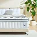 Queen Mattress 12 Inch, Queen Size Mattress in a Box, Hybrid Mattresses with Individual Pocket Springs and Gel Memony Foam for Motion Isolation, Pressure Relief, Medium Firm, CertiPUR-US