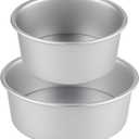 Round Cake Pan Set - 6" and 8" Aluminium Cake Pans with Removable Base Round Cake Baking Pans for Birthdays Wedding and Home Party