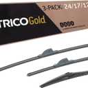 TRICO Gold 3-Piece Driver/Passenger/Rear All-Weather Automotive Replacement Windshield Wiper Blade Kit for 2006-2012 Toyota Rav4; Includes 24", 17" & 12" Premium Beam Blades