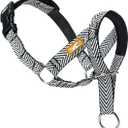 Gentle Dog Head Collar with Soft Nylon, Breathable Head Halter for Small Medium Large Dogs, Prevent Pulling Barking(M, Black)