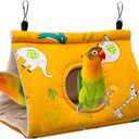 Rypet Winter Warm Bird Nest House - Hanging Hammock Velvet Shed Hut Cage Plush Fluffy Birds Hideaway Sleeping Bed Fuzzy for Parrot Parakeet Cockatiels Budgies Lovebird SmallYellow (Small (Pack of 1)
