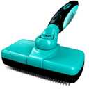 Hertzko Dog Brush for Shedding - Self Cleaning Slicker Brush for Dogs and Cats - Gently Removes Loose Hair, Tangles, and Dirt - Grooming Brush Suitable for Long or Short Coats - Aqua