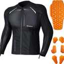 DUHAN Motorcycle Shirt Mesh Motorcycle Jacket Men with CE Level 2 Armor motorcycle protective gear for All Seasons (Orange)