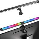 Quntis Monitor Light RGB PRO Backlight, Eye-Care Dual Light Computer Light Bar Gaming Office Desk Lamp, 15 Modes Dimmable Backlight, 3 Color Temperature Adjustable Brightness, Ra95 Screen Light Bar