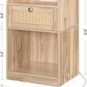 CHOEZON Rattan Nightstands Set of 2 with Charging Station, Boho Nightstand, Rattan Bedside Tables with Drawer, Storage Side Table with 2 USB Ports, Bedroom, Natural MBZ01UP2WO, 15.4"L x 11.3"W x 21.9"H