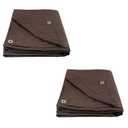 Mytee Products 8' x 10' w/ 6' x 8' Bundle Dark Brown Canvas Tarp 12oz - Water Resistant & Breathable - Heavy Duty Tarps.