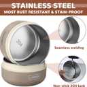 Dandat 4 Pcs Insulated Bento Box Portable Stainless Steel Food Container Round Stackable Leakproof Thermal Food Container for Adult Men Women with Insulated Bag, 74 oz(Khaki)