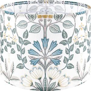 GOSO 1pcs Medium Lampshade Polyester Fiber Printing Plants Drum Lamp Shade For TableLamp,Floor Lamps,Diy Pendant Light,Wall Hanging,Spider Fitter 13 "Top x 13" Bottom x 10 "Heigh,Assembly Required (Multicolour-2)