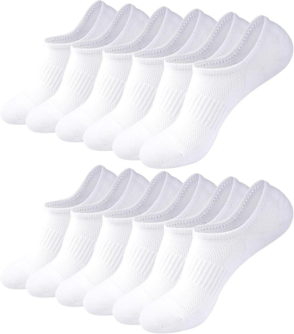 No Show Socks Womens for Canvas Sneakers,Invisible Athletic Low Cut Ankle Socks for Running Gym 6 Pairs 6-9