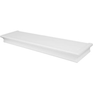 HIGH & MIGHTY Decorative 24" Floating Shelf Holds up to 20 lbs, Easy Tool-Free Dry Wall Installation, Beveled, White | 515660