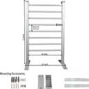 ELEGANTLIFE Fast-Heating Electric Towel Warmer for Bathroom, Heated Towel Rack with Timer & Auto Shut-Off, Aluminum 8-Bar Design, Freestanding or Wall-Mounted