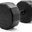 CAP Rubber Coated Dumbbell Weights, Free Weights for Home Gym Strength Training, Anti-Roll Hex Dumbbells with Black, Chrome & Comfort Grip Handles, Singles
Style:12-Sided - Black Handle
Size:20 lb