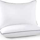 Bed Pillows 2 Pack - King Size Cooling Pillows for Sleeping Set of 2 for Side Back and Stomach Sleepers, Down Alternative Filling Luxury Soft Supportive Plush Pillows(White, King)
