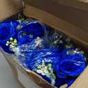 Peonies Artificial Flowers Bulk, 12 Bundles Fake Silk Peonies Faux Eucalyptus Bouquet Realistic Peony Floral Arrangement for Wedding Table Centerpiece Vase Decor (Royal Blue & White)