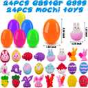 3 x VEALIZUU 24 Pack Plastic Easter Eggs Filled with Mochi Squishy Toys for Kids, Perfect for Easter Egg Hunt Game, Basket Fillers, Party Favor Supplies