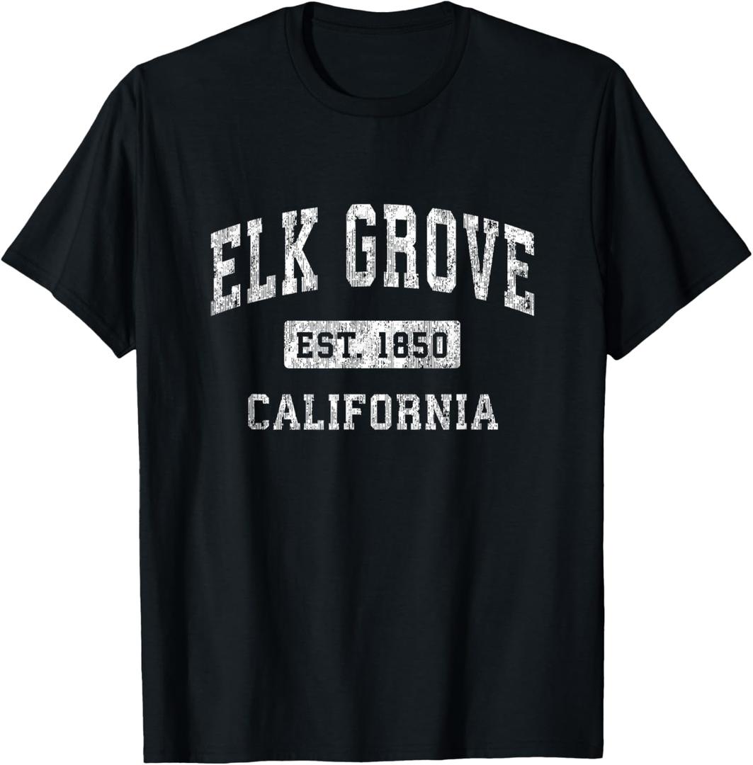Elk Grove California CA Vintage Established Sports Design T-Shirt, S