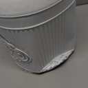 Yoillione Milk Jug, Farmhouse Vase, Decor with Handle - White Metal Vase for Artificial Flowers