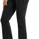 BUBBLELIME 29"/31"/33"/35"/37" Women High Waist Bootlegs Yoga Pants Tummy Control Bootcut Workout Flared Out Pockets, XXL