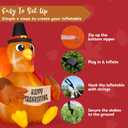 JOIEDOMI 6FT Thanksgiving Inflatable Turkey Decoration Outdoor, Light Up Inflation Turkey with LED, Happy Thanksgiving Blow Up Yard Decorations for Outside, Yard, Garden, Lawn, Party Supplies