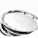 4-Pack 15.7" x 11.8" Silver Serving Trays for Party Set - Oval Floral Engraved Serving Platters, Wedding Birthday Mirror Tray for Easter, Food, Appetizer, Charcuterie, Cookies, Desserts