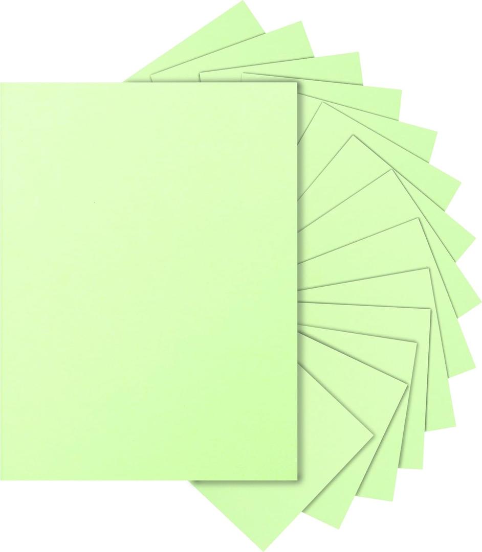 Silunkia 40 Sheets Light Green Cardstock 8.5 x 11 Craft Paper, 75lb Premium Green Paper Card Stock for DIY Cards Making, Greeting Cards, Wedding Invitations, Birthday Party