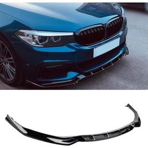 Front Lip Compatible with BMW 5 Series G30 G31 M Sport 2017-2020, Air Dam Lower Chin Bumper Spoiler Splitter, Protection Body Kit (Gloss Black)