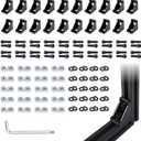 20 Sets Black 2020 Corner Bracket Kit for 2020 & 2040 Aluminum Extrusion - 20pcs 2028 Brackets, 40pcs M5 Sliding T-Nuts & Screws, 1 Ball-End Wrench  for 20 Series 6mm Slot Aluminium Profiles