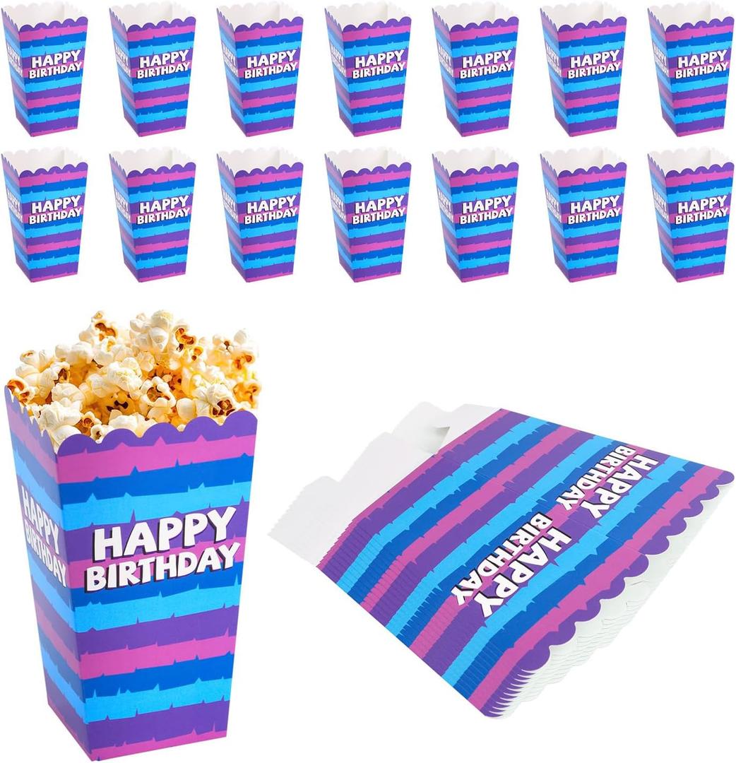 SAVITA 24pcs Video Game Popcorn Boxes, Funny Llama Party Popcorn Bags Battle Holder Bucket Cup Gamers Birthday Decorations for Wrapping Snacks Candy Cookies Party Favor Supplies