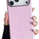 Longlayss Compatible with iPhone 17 Pro Max Case Cute Aesthetic Polka Dot Phone Case for Women Girl Shockproof Slim TPU and Hard PC Protective Cover (Pink)