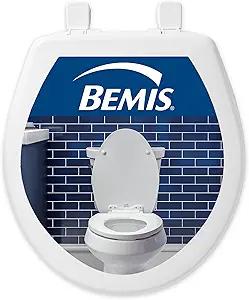 White Plastic Round Closed Front Toilet Seat by BEMIS