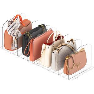 Sturdiness Purse Organizer for Closet - Size Adjustable Purse Storage, Clear Acrylic Closet Organizers and Storage, Easy Assembled Purse Rack Small Closet Organizer for Bedroom,Living Room, 2 Pack