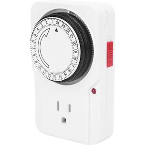 Focket Mechanical Outlet Timer, 15 Minute Intervals 24 Hour Programmable Electrical Timer with Anti Interference for Water Dispenser Water Heater Air Conditioner Rice Cooker