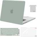 MOSISO Compatible with MacBook Pro 16 inch Case M5 2026 M4 2025 M3 M2 M1 2024-2021 A3429 A3428 A3403 A3186 A2991 A2780 A2485, Protective Hard Shell&Keyboard Cover&Screen Film&Pouch, Antique Green