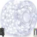 Ollny Christmas Lights Cool White, 600LED 197FT Christmas Tree Lights IP67 Waterproof, Plug in Fairy Lights with Remote 8 Modes Timer, Xmas Light for Outdoor Indoor House Holiday Decor
