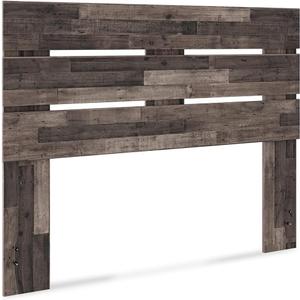 Signature Design by Ashley Neilsville Butcher Block Panel Headboard, Queen, Brown (Dark Gray)