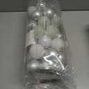 Valery Madelyn Christmas Tree Decorations Ornament Set, 50ct 2.36 Inches White and Silver Shatterproof Christmas Ball Ornaments Hanging Xmas Holiday Party Decor (Large)