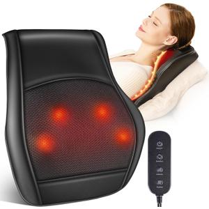 Brelley Neck Massager, Back Massager, Shiatsu Massage Cushion with Two-Way Rotating Massage Head for Neck, Back, Shoulder, Legs, Gift for Dad and Mom