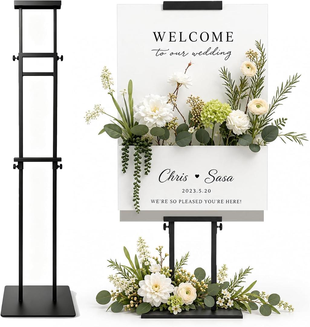 Poster Stand Display, Heavy-Duty Pedestal Sign Stand ,Black