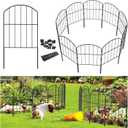 Goovilla Garden Fence, Total 27ft(L) x 24in(H) Garden Fencing Animal Barrier, 25 Pcs Rustproof Metal Fence Panels, Black No Dig Fence, Decorative Garden Fences and Borders for Dogs, Flower Bed, Patio