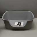 Low Entry Cat Litter Box with High Sides - Open-Top Anti-Splash, Durable Easy-Clean Pan for Kittens, Munchkin Cats, Senior Medium-Sized Cats & Small Pets (Rabbits), 19.3x13.3x7.8 Grey