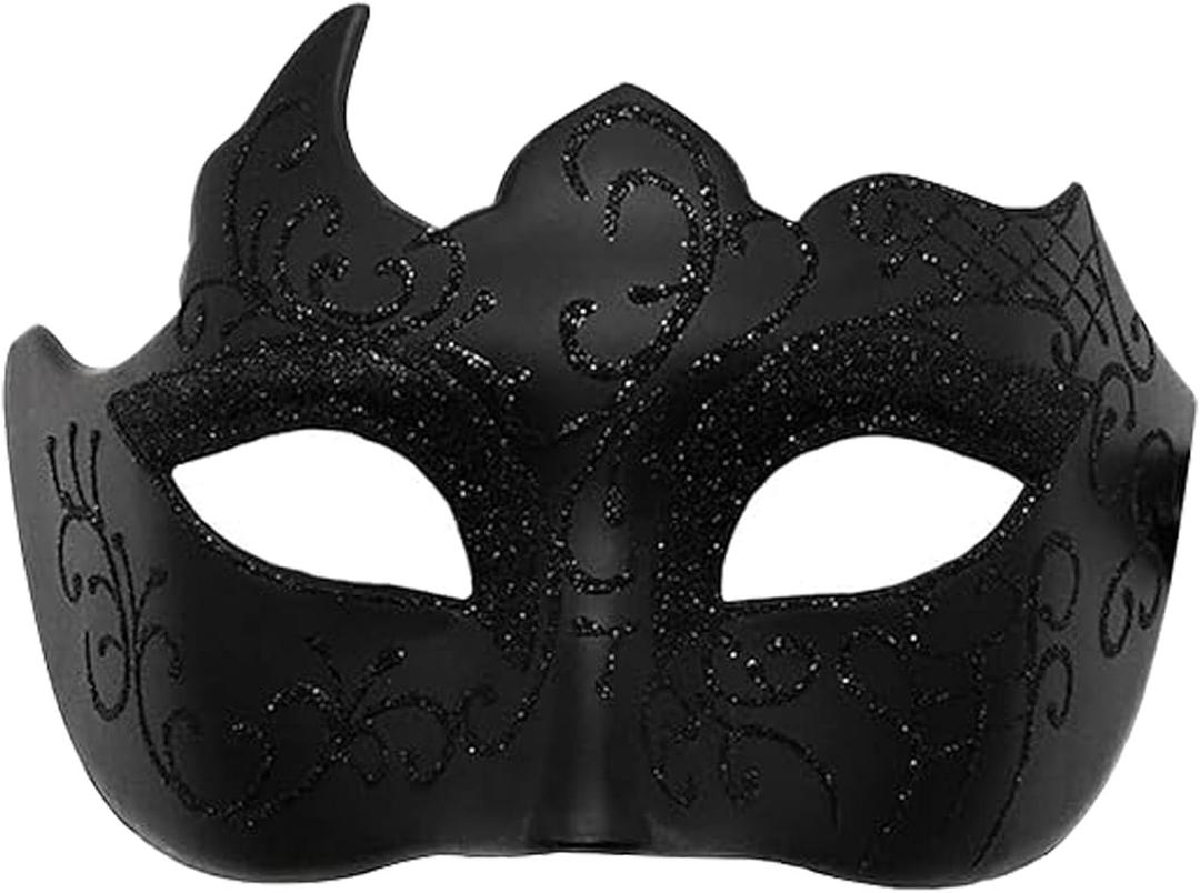 Masquerade Mask for Men Black, Halloween Venetian Adult Masquerade Masks, Mardi Gras Mask