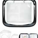 Travel Jewelry Organizer  Transparent Zippered Holder Portable Storage Book for Earrings, Rings, Necklaces, Bracelets Includes 48 Small & 24 Large Anti-Tarnish Bags